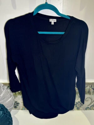 Top de pijama para mujer PJ Salvage negro pulóver elástico manga larga talla pequeña Foto 1 de 4