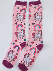 New 1 Pair Girl Children Teenager Cute Unicorn Pony Pink Long Socks 8-10 Years