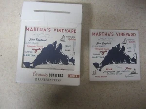 SET OF 4 MARTHA'S VINEYARD CERAMIC COASTERS LANTERN PRESS NOS - Picture 1 of 6