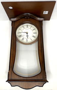 Bulova Clocks C3542 Cranbrook Wall Mount Analog Wooden Chiming Clock Brown