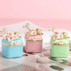1pc Enamel Jewelry Box 3D Flower Mini Storage Box Ornaments Jewellery Organiser - Picture 1 of 18