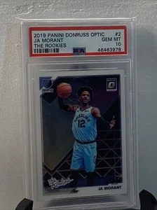 JA MORANT 2019 DONRUSS OPTIC THE ROOKIES RC #2 PSA 10 FRESH GEM MINT! GRIZZLIES! - Picture 1 of 3