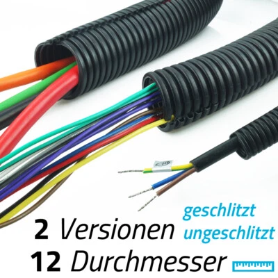 10 m flexibles Wellrohr PP Wellschlauch Marder Isolier Kabel Schutz Leer Rohr  - Bild 1 von 2