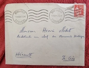 FRANCE Yvert N°283 seul sur lettre. Cachet Brive la gaillarde. 30/7/1936. (A) - Imagen 1 de 1