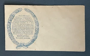 1860s CIVIL WAR UNION PATRIOTIC GEORGE WASHINGTON FAREWELL ADDRESS ! UNUSED L@@K - Picture 1 of 2