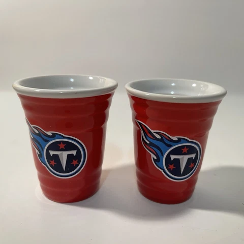 Tennessee Titans Ceramic Red Solo Cup Shot Glass x 2 Cover