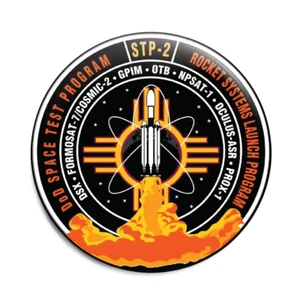 USAF STP-2 Mission Patch Button Badge 58mm (2.25") Spacex Falcon Heavy - Picture 1 of 2