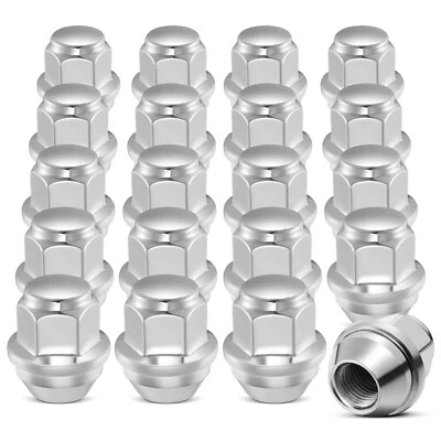 20x Chrome 12x1.5 Wheel Lug Nuts 3/4" Hex For Ford Focus Fusion Escape EcoSport - Изображение 1 из 4