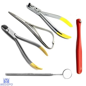 Kieferorthopädischer TC Hartdraht & Distaler Endschneider Dental Mathieu Zange Pinzette Set - Bild 1 von 11