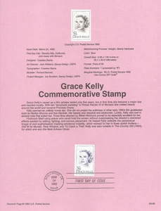 #9306 29c Grace Kelley Stamp #2749 USPS Souvenir Page - Picture 1 of 1