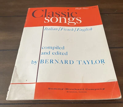 Classic Songs Book~High Voice~Italian/French/English~Bernard Taylor - Image 1 of 3