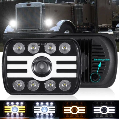 Faro LED de haz alto bajo DRL para camiones Freightliner FL50 FL70 FL80 7x6 5x7 pulgadas Foto 1 de 4