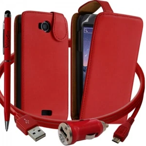 Housse coque etui rabattable pour Wiko Cink Peax 2 + chargeur auto + stylet + 2 - Photo 1 sur 4