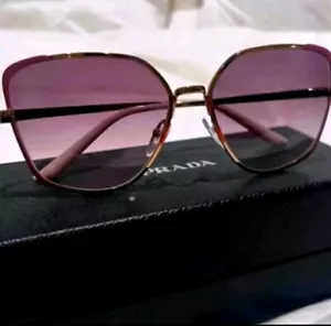 NEW Prada SPR60X AAV-0A7 59-16-14 Pinkish /Purple Gold Square Sunglasses - Picture 1 of 3