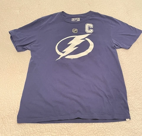 Tampa Bay Lightning Shirt Adult Medium M Blue Stamkos Casual Athletic Adidas Cover