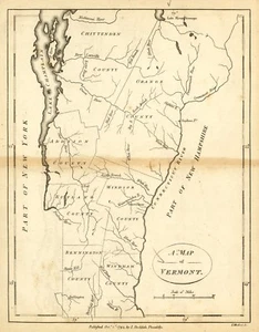 A4 Reprint of American Cities Towns States Map Vermont - Picture 1 of 1