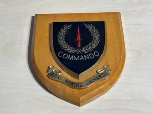 Royal Marine Commando Hand Painted Wooden Mess Plaque Shield - Picture 1 of 4
