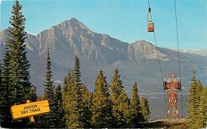 Jasper Sky Tram Alberta Canada Pyramid Mountain Postcard - Picture 1 of 2