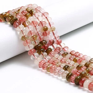 Kirsch Feuer Quarz Glatt Rondell Perlen Größe 5x8 mm 15,5 Zoll Strang - Bild 1 von 2