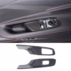 For Corvette C8 Z51 2020-2024 ABS Carbon Car Window Lift Switch Panel Cover Trim - Bild 1 von 11
