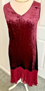 Vintage 90s Dress Size 12 Red Velvet Sleeveless Phool Boho Hippie Festival Retro - Picture 1 of 12