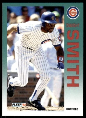 1992 Fleer Baseball Card Dwight Smith Chicago Cubs #392 - Image 1 of 2