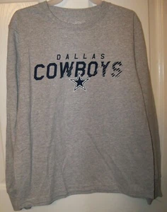 Dallas Cowboys Football Gray Long Sleeve Shirt Boys Youth Size 10 / 12 NWT - Picture 1 of 1