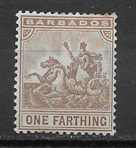 BARBADOS, 1904/10, INSIGNIA DE COLONIA, 1f SELLO, MARRÓN, PERF, VLH, CV$11 - Imagen 1 de 1