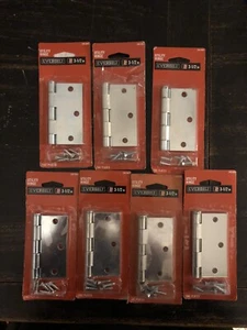 "LOTE DE 7 bisagras utilitarias Everbilt 3-1/2"" chapadas en zinc" - Imagen 1 de 3