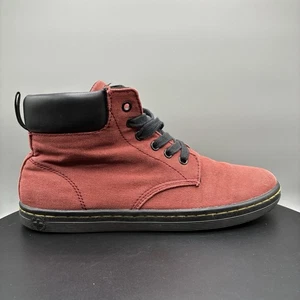 Dr. Martens Maelly Canvas Combat Boots Women’s 9 Cherry Red Lace Up - Picture 1 of 8
