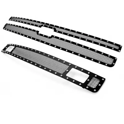 适用于 2007 - 2013 雪佛兰 Silverado 1500 黑色铆钉网格栅螺栓组合包 — 第 1/3 张图片