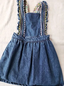 Mini Boden Girls Denim Jumper Dress Size 5-6 Preowned - Picture 1 of 9
