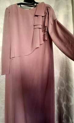 Maxi Vestido Mujer De Colección 14 Rosa Gasa Lazo Hombro Cóctel Foto 1 de 4