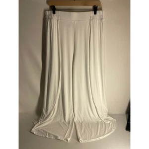 Coolibar Womens Lynsu Pants Large Wide Leg UPF 50+ White Stretchy Pull on - Picture 1 of 4