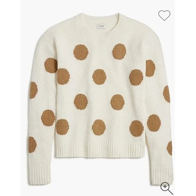 Suéter J.Crew Lunares Cuello Redondo Mujer Grande Beige Tostado Punto Mezcla Algodón Acogedor Foto 1 de 4