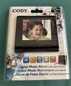 NEW Coby DP356BLK  Digital Photo PICTURE Frame with Alarm Clock Black - Picture 1 of 2