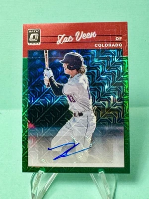 Donruss Optic Retro 1990 Signatures Zac Veen #1990-ZV 2023 Mojo verde automático 10/15 Foto 1 de 2
