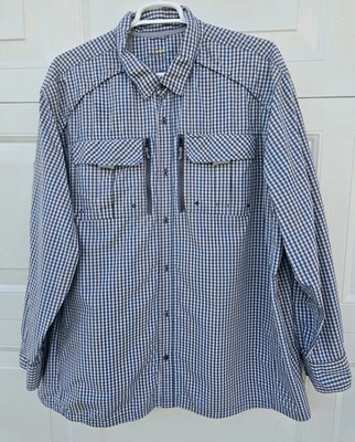Cabela's Guidewear 4Most Long Sleeve Fishing Shirt Men Large UPF 50 Plaid Vented - Image 1 of 4