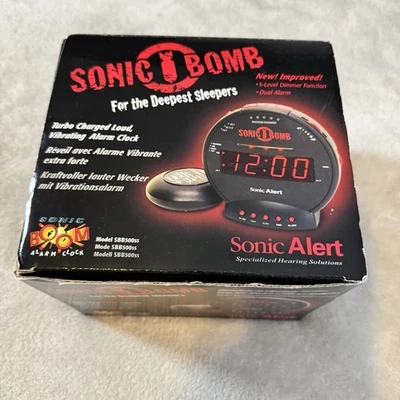Sonic Alert Sonic Bomb Dual Alarm Clock SBB500SS with Bed Shaker & Extension  - Image 1 of 4