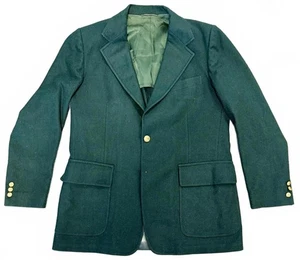 VTG Pendleton Salzburg Blazer 100% Wool Green Mens 40 USA Gold Crested Buttons - Picture 1 of 8