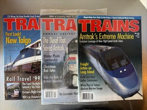 3 issues Trains The Magazine of Railroading Feb-May-Dec. 1999 All Amtrak Themes - Picture 1 of 8