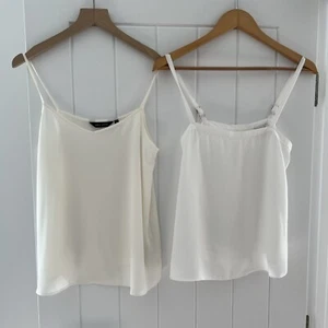 New Look & River Island White And Cream Strappy Tops Size 8 - Picture 1 of 13