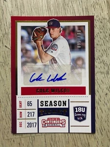 2017 Panini Contenders COLE WILCOX #5/100 Nazionale USA 18U - Foto 1 di 1