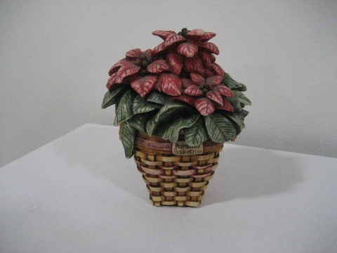 Longaberger Harmony Kingdom Poinsettia Basket No Box Grandma Bonnie 2002 Cover