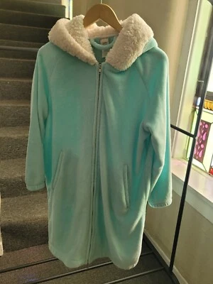 Pottery Barn PB Teen Sherpa Capucha Aqua Felpa Talla Única Bata Baño Salón Invierno Foto 1 de 4