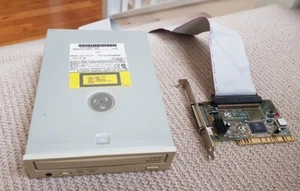 Vintage Panasonic CD-7502-B SCSI CD-R CD-ROM Drive 4x write & LSI PCI SCSI card - Picture 1 of 5