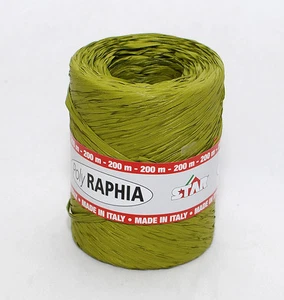 BOBINA MATASSA di RAFFIA RAFIA mm.15 H LUNGHEZZA Mt.200 COLORE VERDE SALVIA R41 - Foto 1 di 1