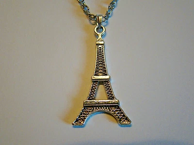 Halskette Kette Collier Eiffelturm Paris Anhänger Antiksilber Unisex Schmuck - Bild 1 von 4