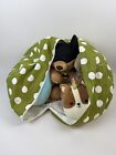 Bean Bag Cover (No Filler),Stuffed Animal Storage Bean Bag Green With White Dots
