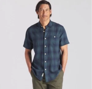 GRAYER'S Light Weight Classic Plaids Navy Shirt Short Sleeve Size L - Picture 1 of 4